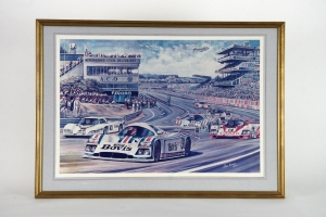 Aston Martin Nimrod Le Mans print by John Evans 1984