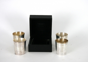 Set of 4 Aston Martin silver goblets