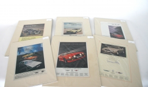 A collection of original Aston Martin mounted adverts set 2