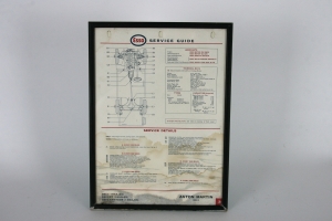 Framed Aston Martin DB4 Esso service guide