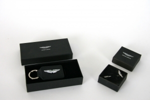 Aston Martin Keyring and lapel pin set