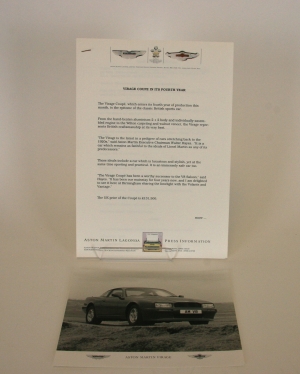 Aston Martin Virage press release 1992