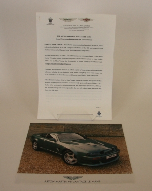 Aston Martin V8 Vantage Le Mans press release 1999