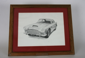 Aston Martin DB4 pencil drawing