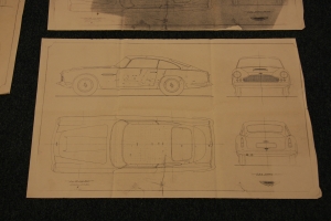 Aston Martin DB4 blueprint drawings