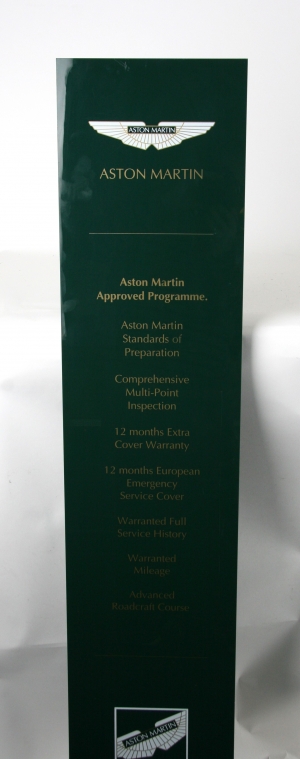 Aston Martin Approved Programme display sign