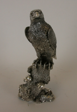 Silver Kestrel model piece by Anthony Holt