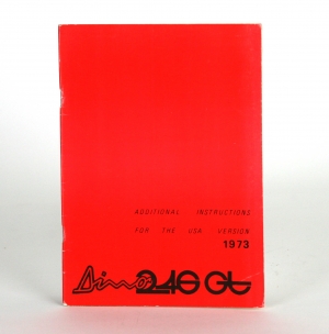 Ferrari 246GT Dino U.S Owner's Manual Additional Instructions Leaflet
